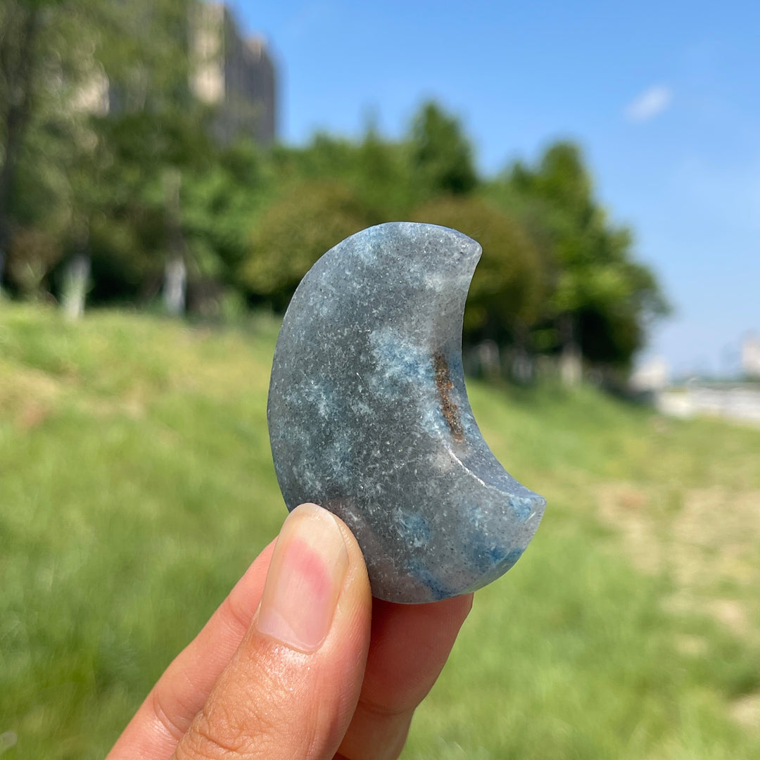 Natural Crystal K2 Crescent Moon Carving