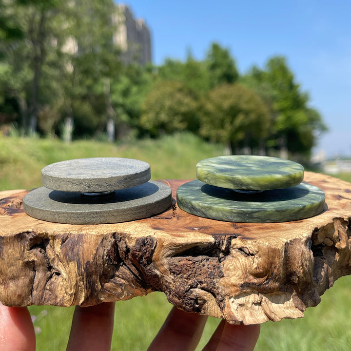 Natural Crystal Rotation Disc Display Stand