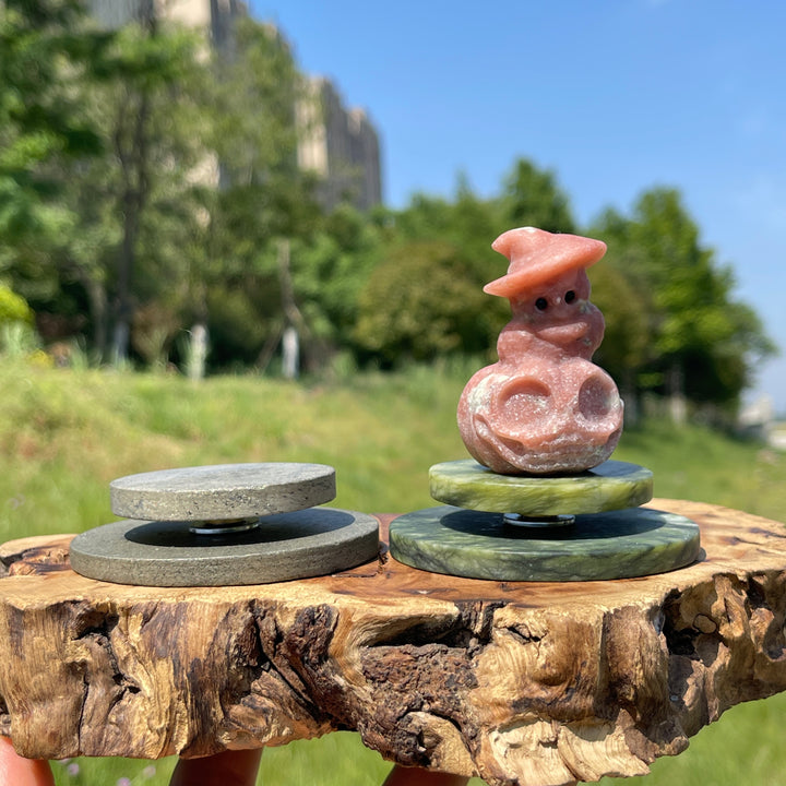 Natural Crystal Rotation Disc Display Stand