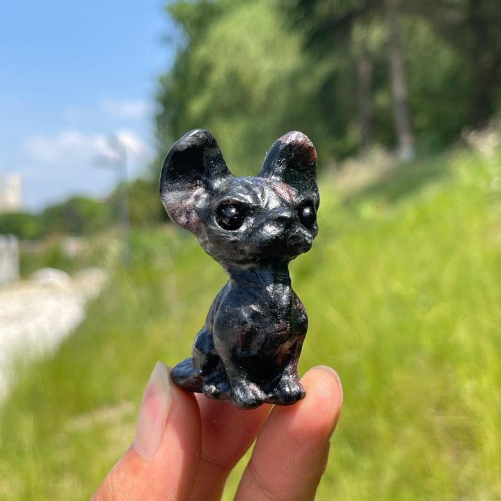 Natural Crystal Adorable Big-Eared Cat Carving