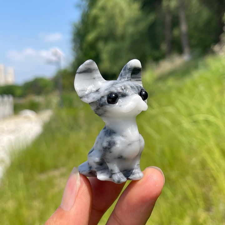 Natural Crystal Adorable Big-Eared Cat Carving