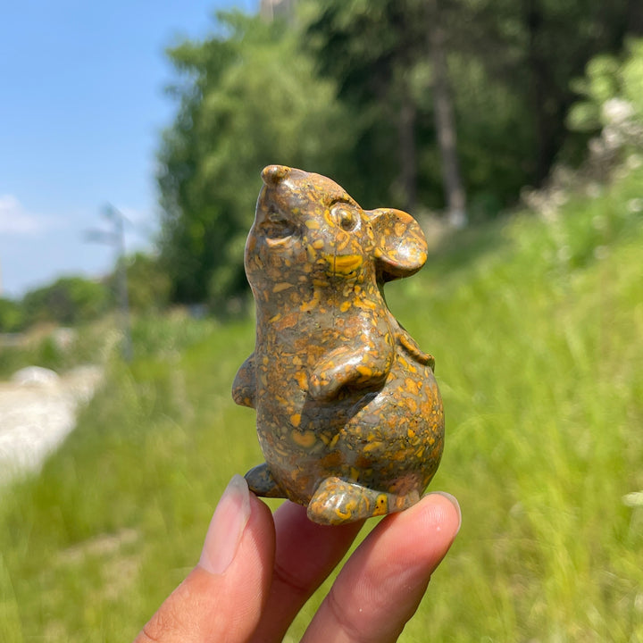 Natural Conglomerate Jasper Mouse