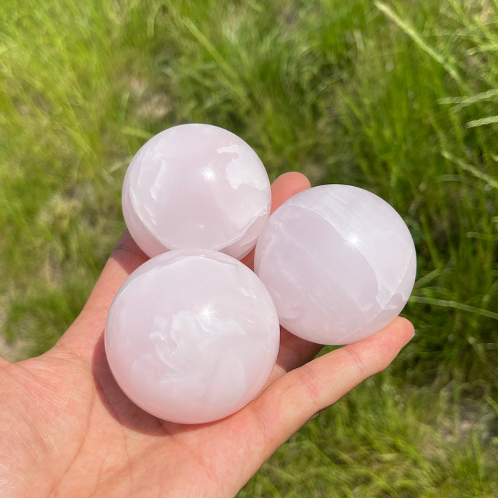 Natural Crystal Rounded Pink Calcite Sphere