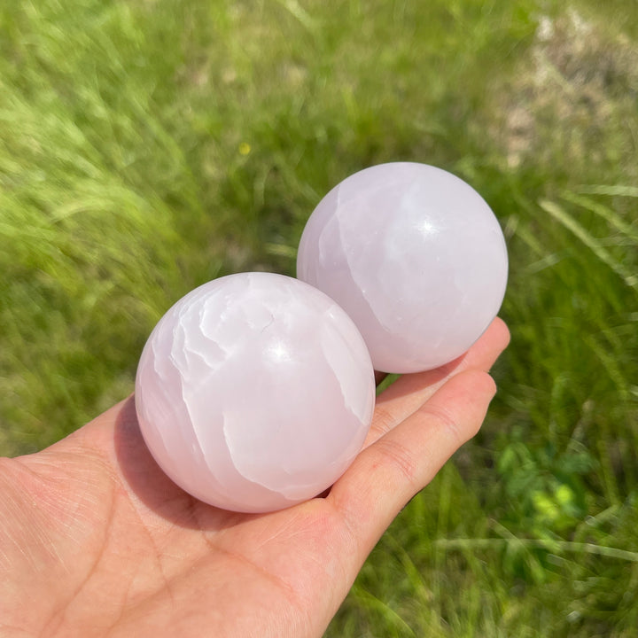 Natural Crystal Rounded Pink Calcite Sphere