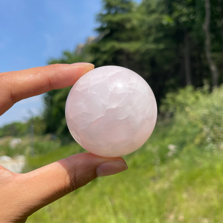 Natural Crystal Rounded Pink Calcite Sphere