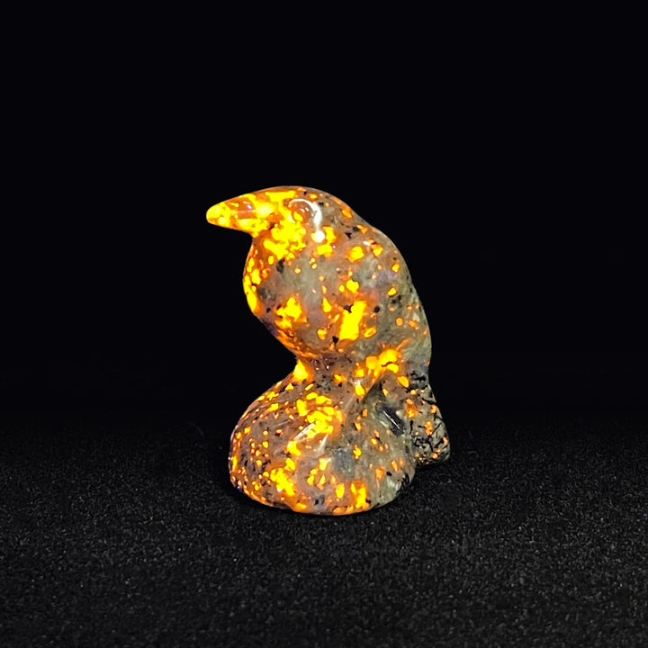 Natural Crystal Mystical Raven Carving