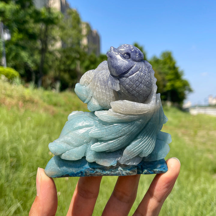 Unique,Natural Trolleite Crystal Goldfish Carving
