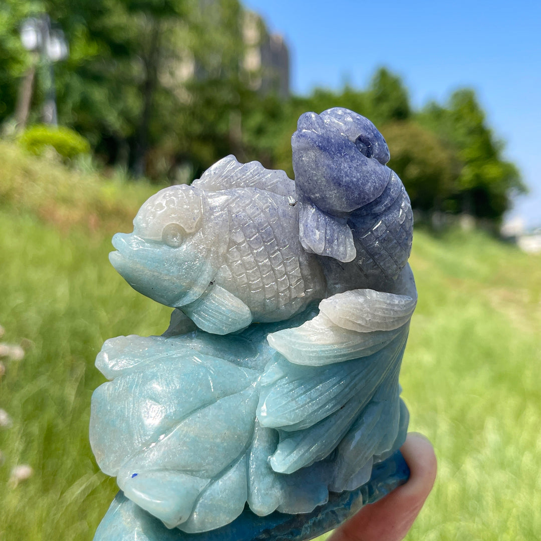 Unique,Natural Trolleite Crystal Goldfish Carving