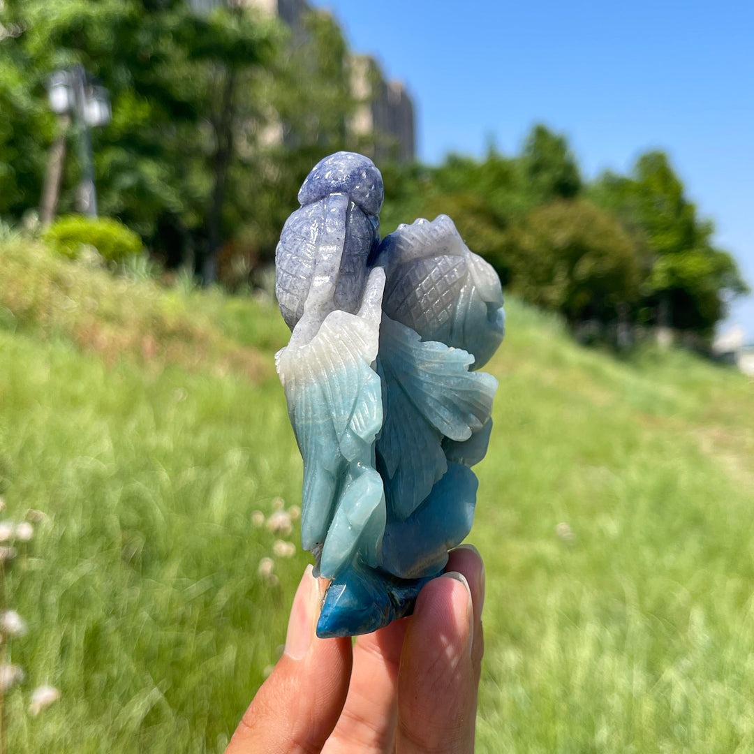 Unique,Natural Trolleite Crystal Goldfish Carving