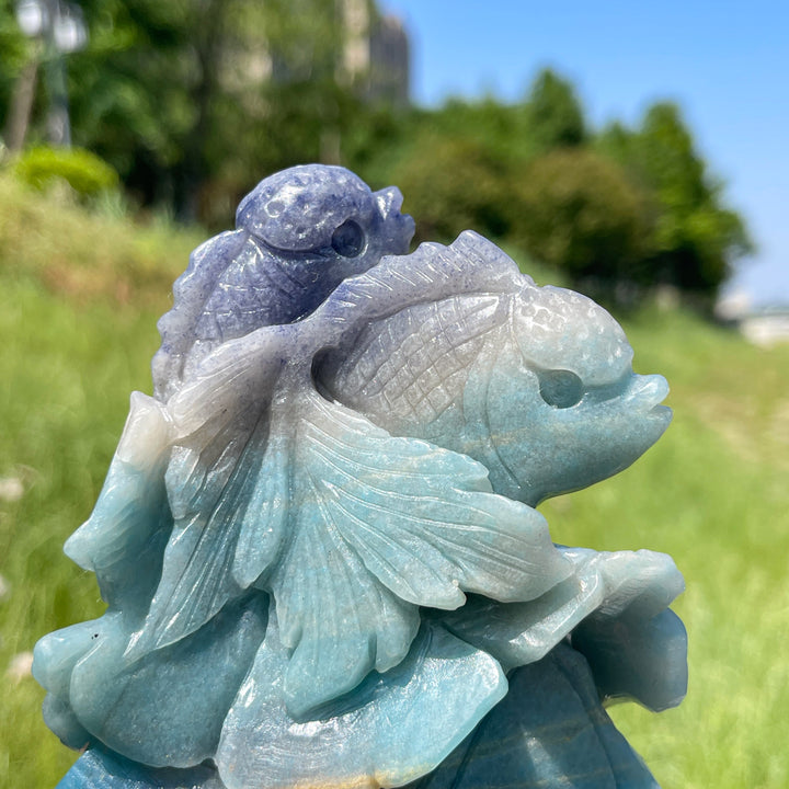 Unique,Natural Trolleite Crystal Goldfish Carving