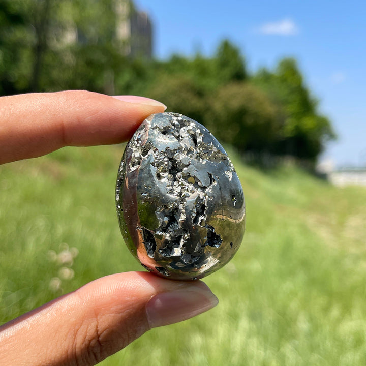 Natural Crystal Pyrite Egg