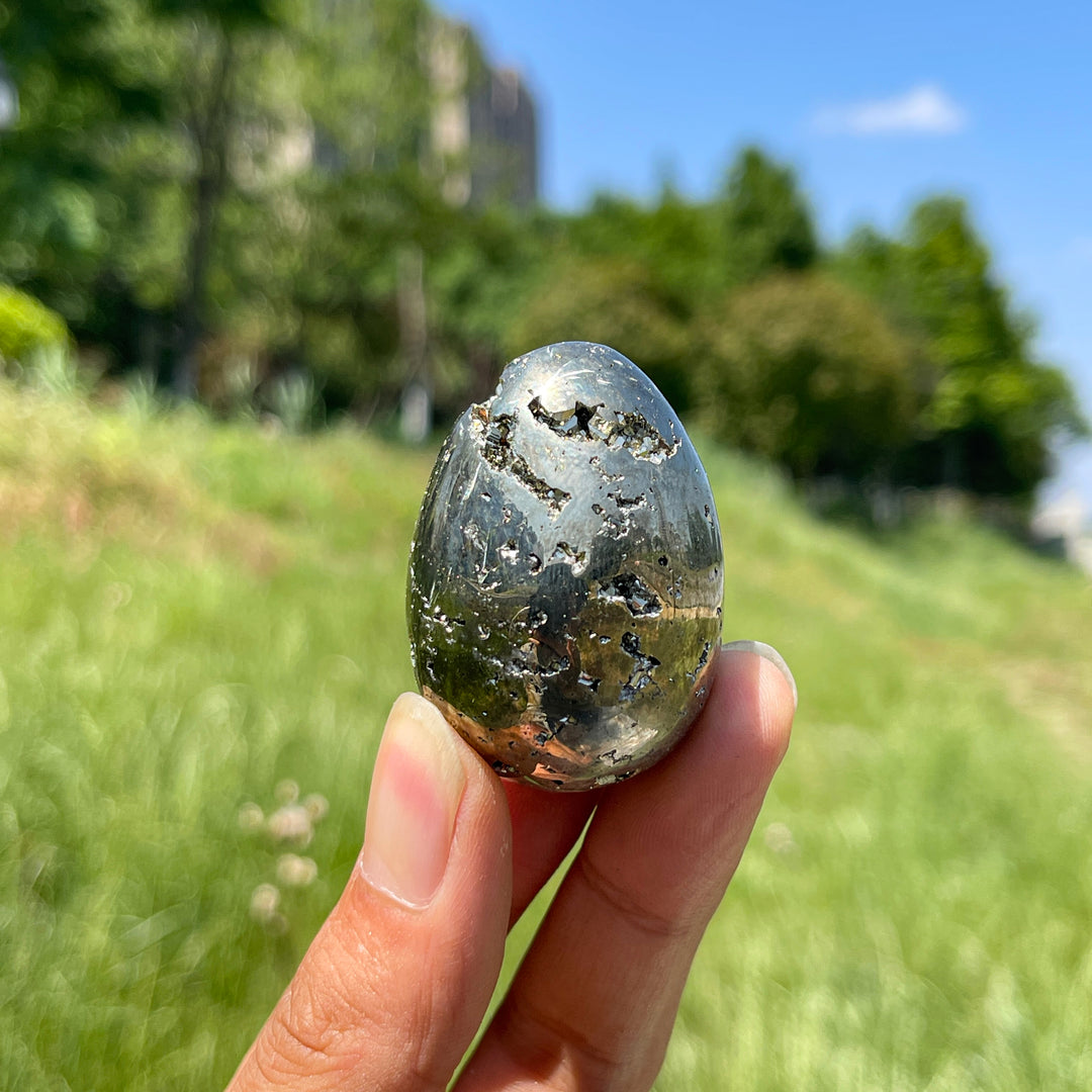 Natural Crystal Pyrite Egg