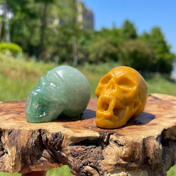 Natural Crystal Vampire Skull Carving