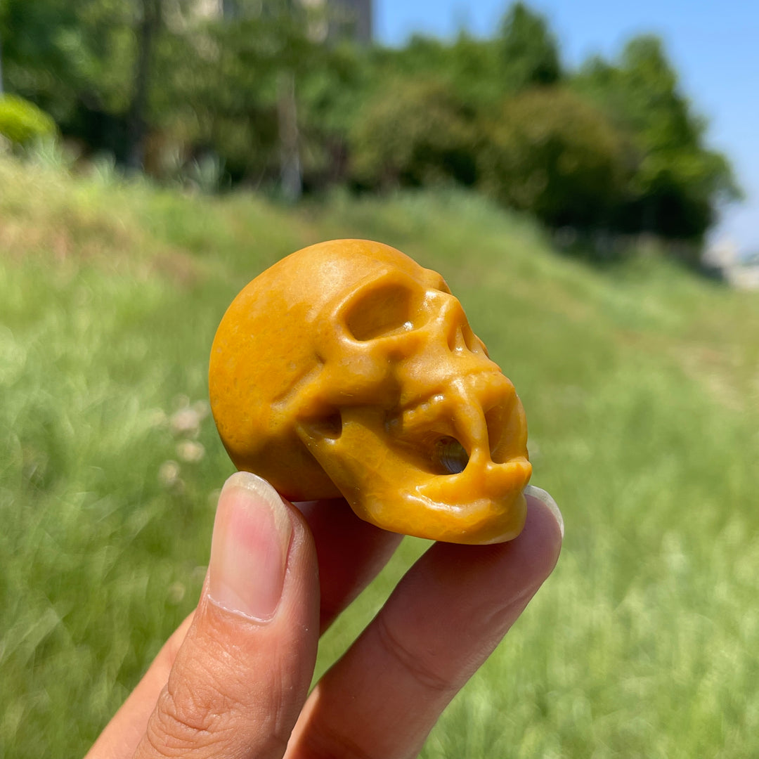 Natural Crystal Vampire Skull Carving