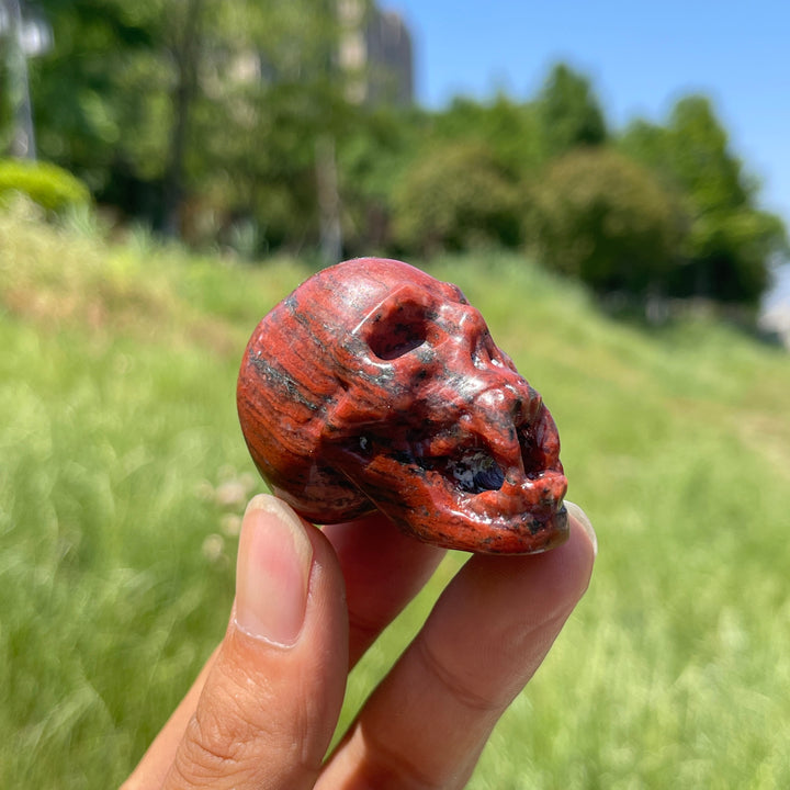 Natural Crystal Vampire Skull Carving