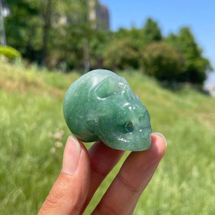 Natural Crystal Vampire Skull Carving