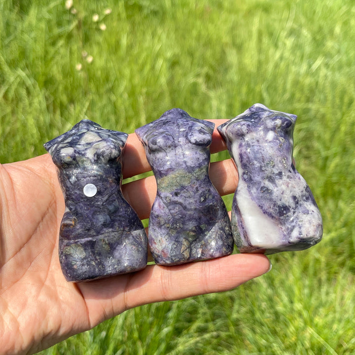 A Slightly Imperfect Natural Crystal Opalized Fluorite Goddess Carving