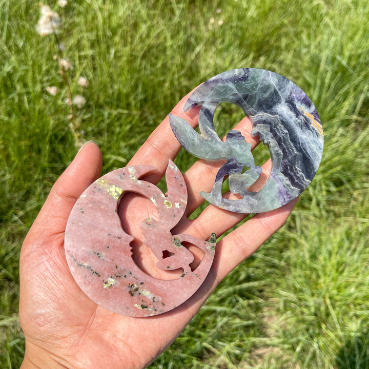 Natural Crystal Enchanting Moon Fairy Carving