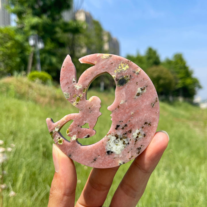 Natural Crystal Enchanting Moon Fairy Carving
