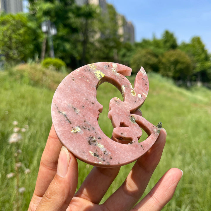 Natural Crystal Enchanting Moon Fairy Carving