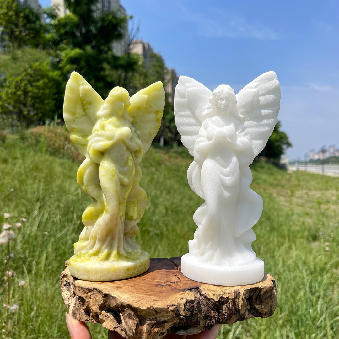 Natural Crystal Serene Prayer Angel Carving