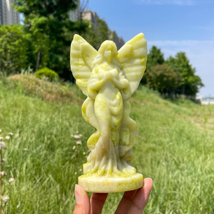 Natural Crystal Serene Prayer Angel Carving