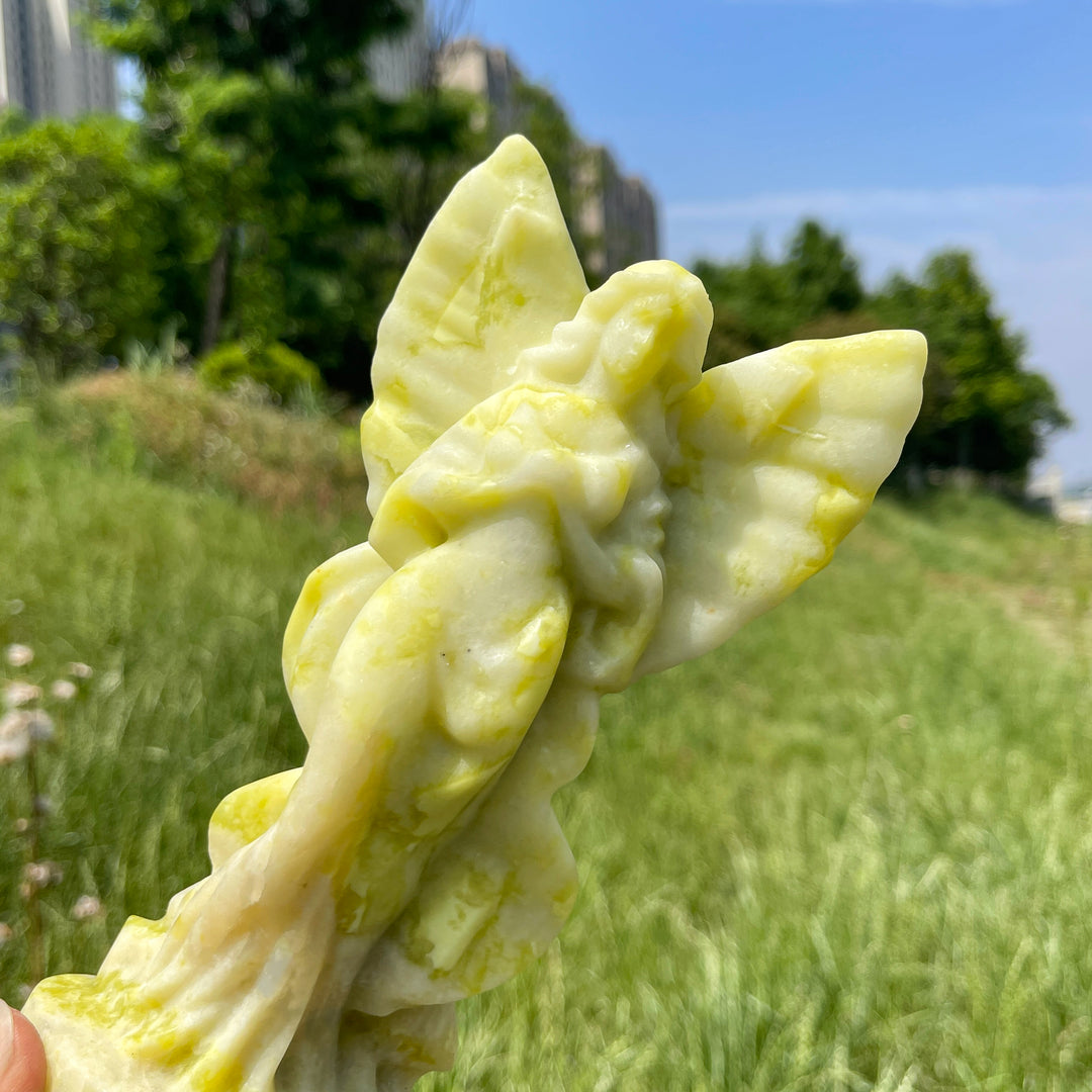 Natural Crystal Serene Prayer Angel Carving