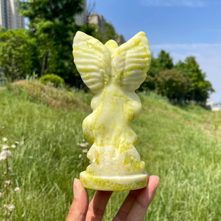 Natural Crystal Serene Prayer Angel Carving