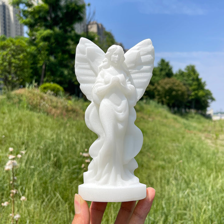 Natural Crystal Serene Prayer Angel Carving