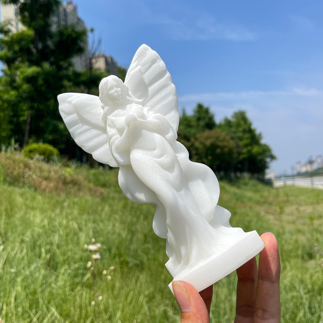 Natural Crystal Serene Prayer Angel Carving
