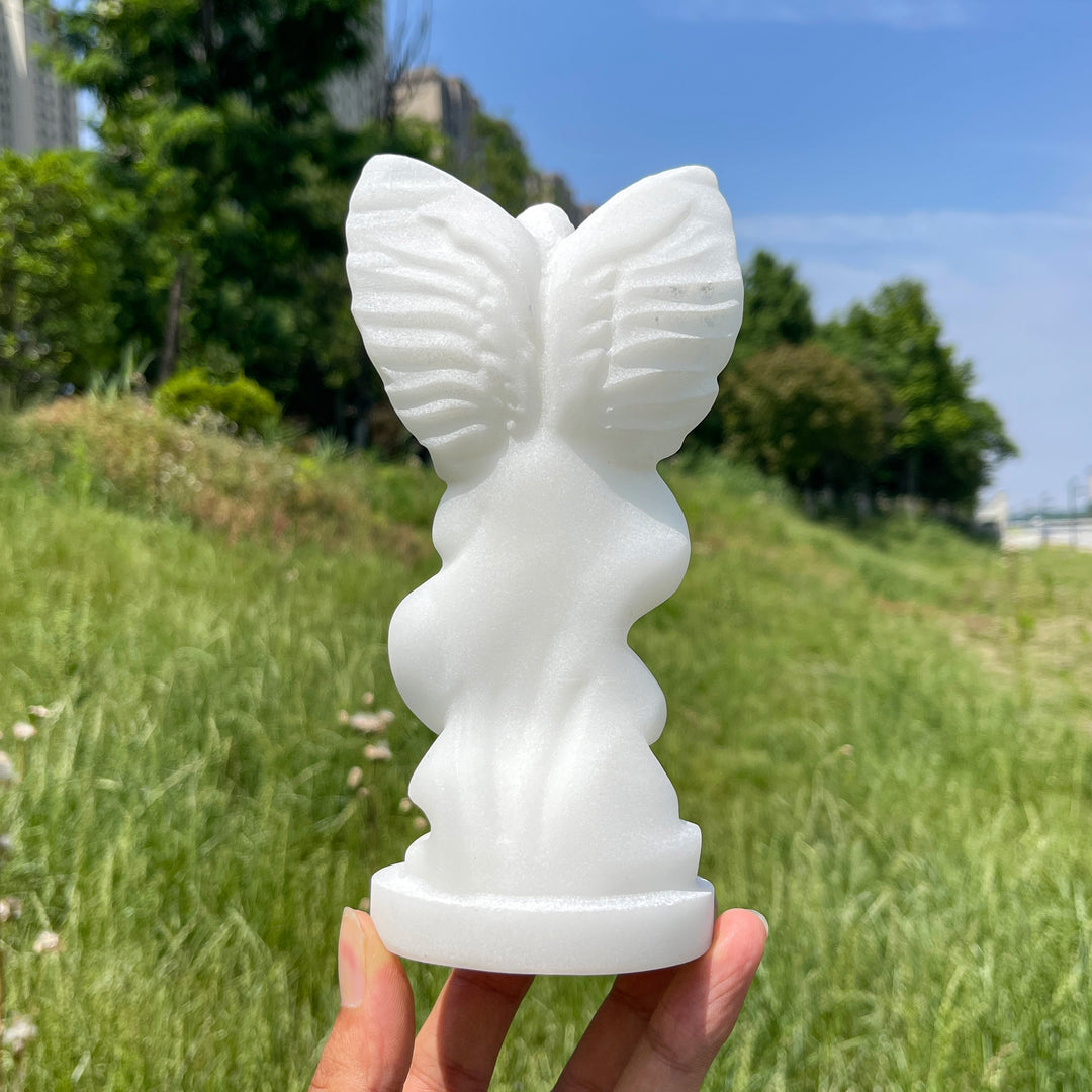 Natural Crystal Serene Prayer Angel Carving