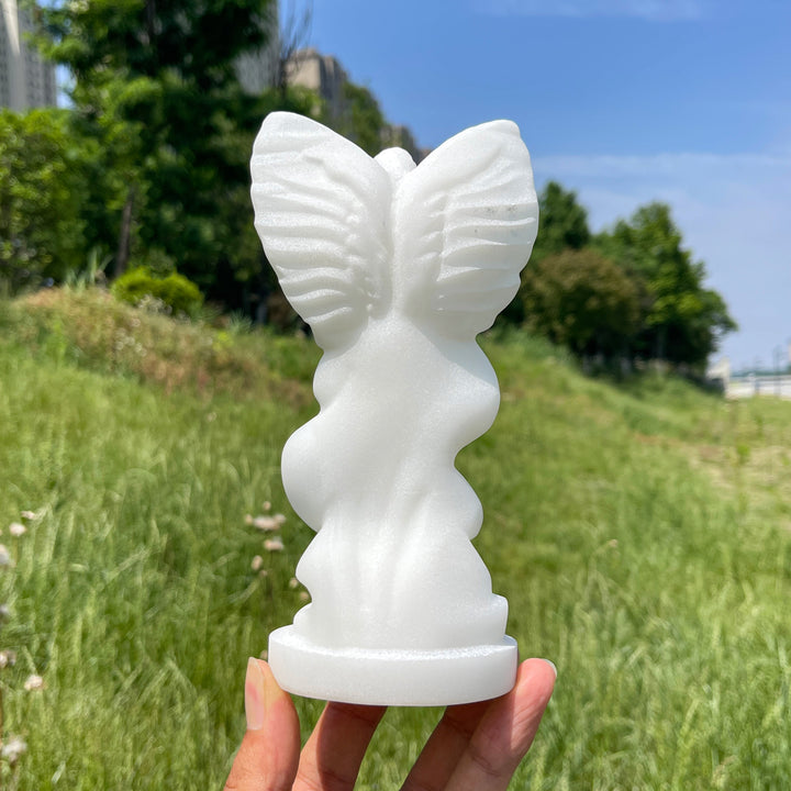 Natural Crystal Serene Prayer Angel Carving