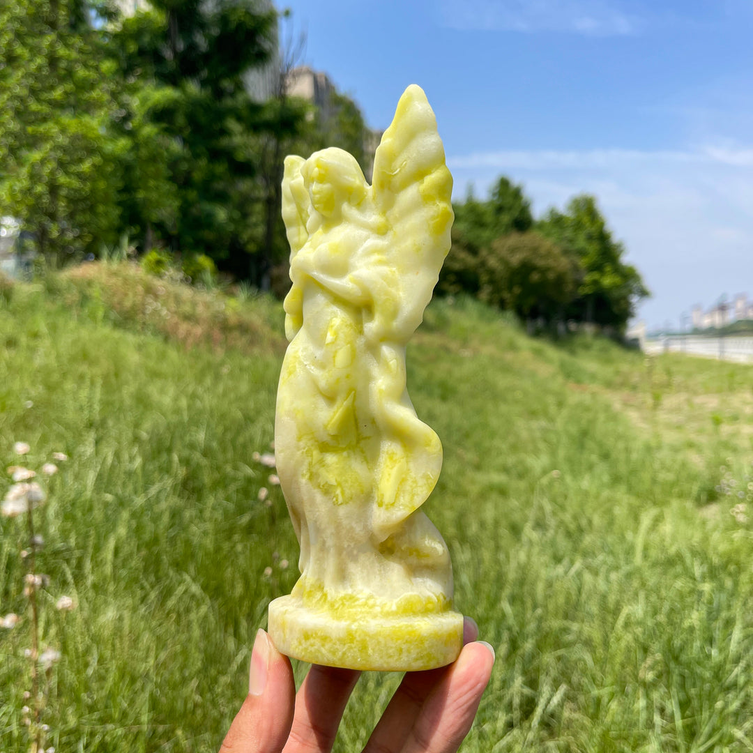 Natural Crystal Serene Prayer Angel Carving