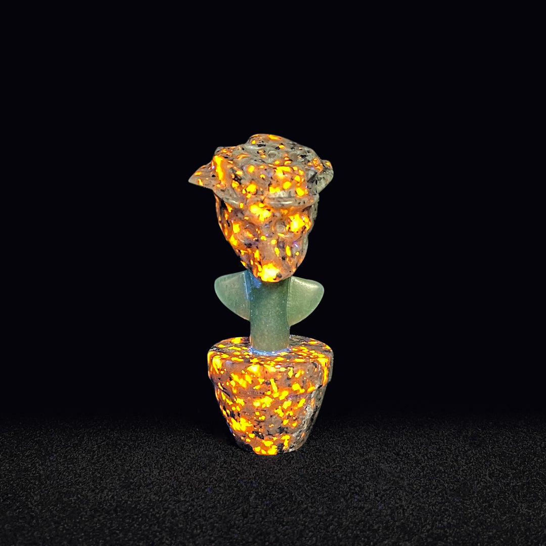 Natural Crystal Skull Rose Potted Carving