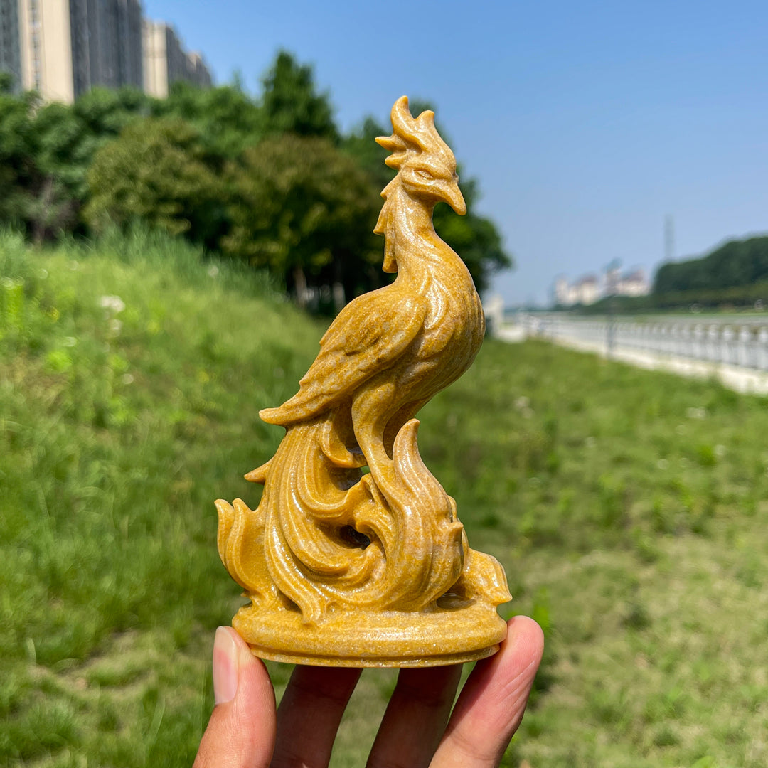 Natural Yellow Aventurine Phoenix Reborn Carving