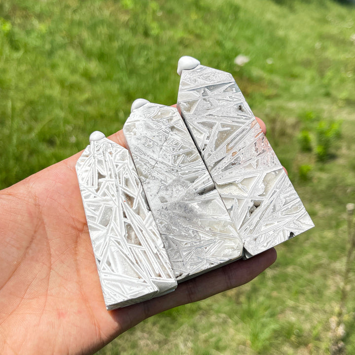 Natural Crystal White Mexican Agate Point