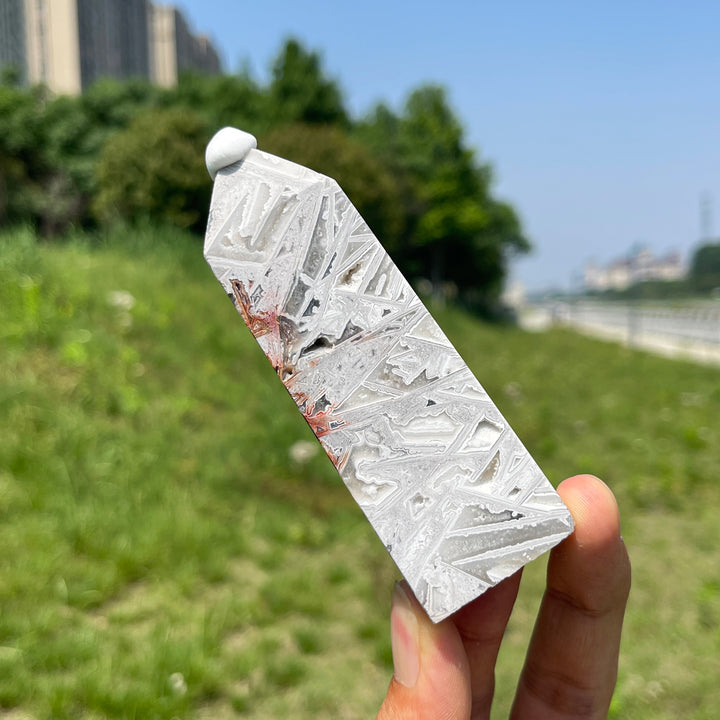 Natural Crystal White Mexican Agate Point