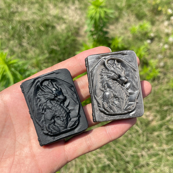 Natural Mystical Dragon Book Carving
