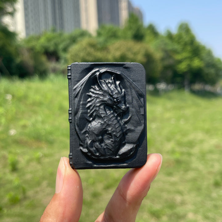 Natural Mystical Dragon Book Carving