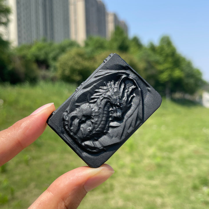 Natural Mystical Dragon Book Carving