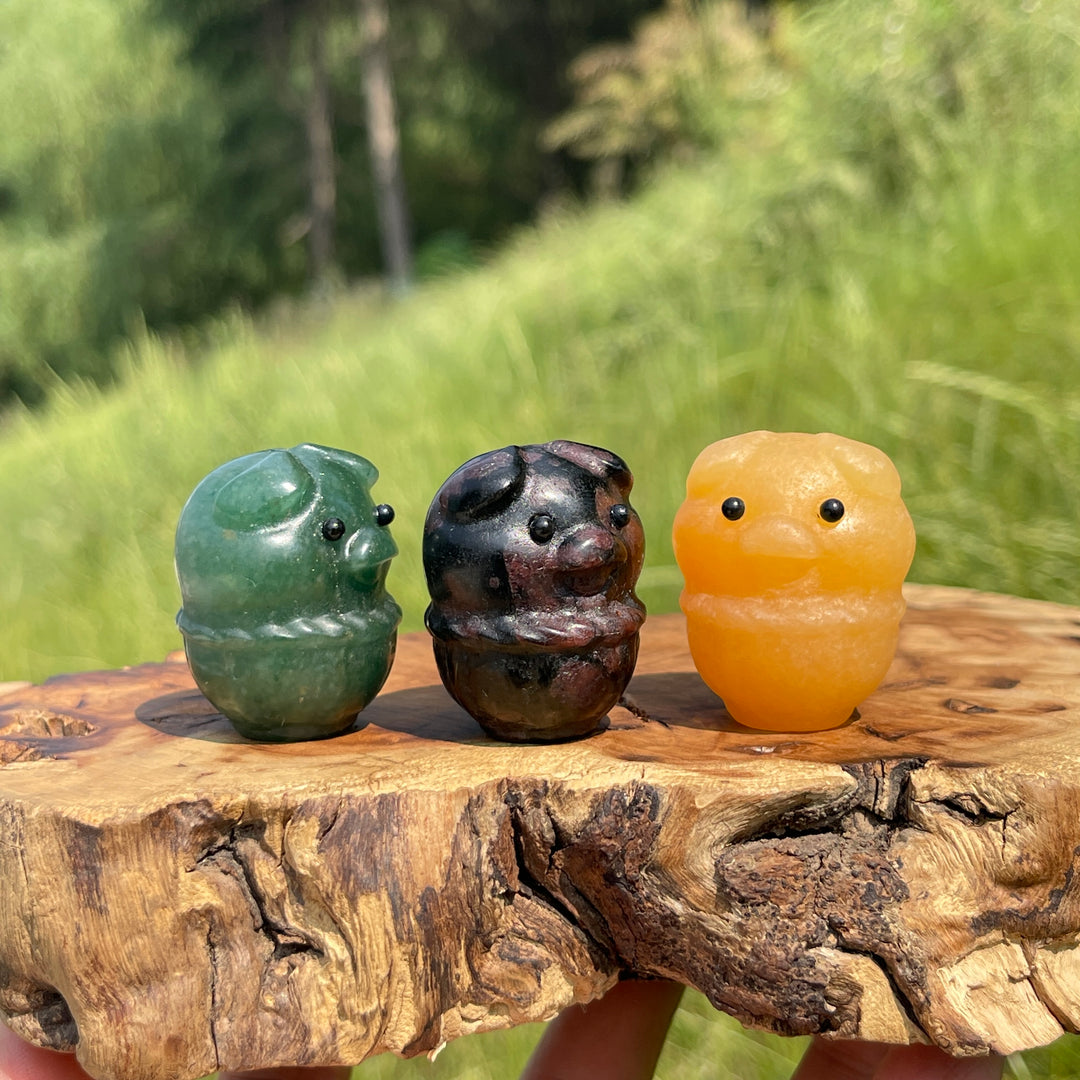 Natural Crystal Basket Pig Carving