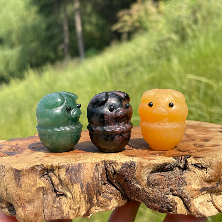 Natural Crystal Basket Pig Carving