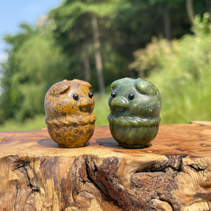 Natural Crystal Basket Pig Carving