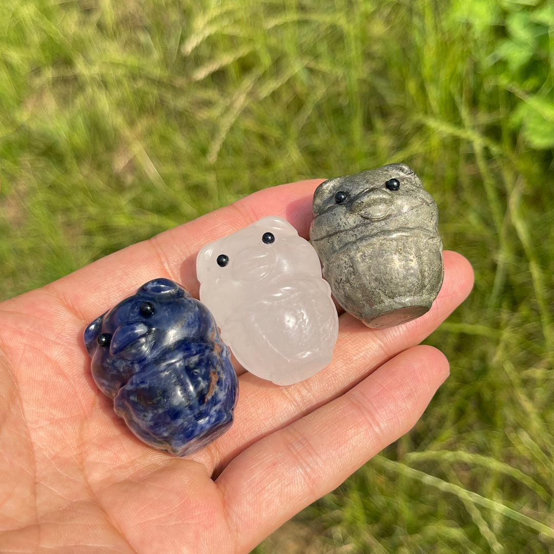 Natural Crystal Basket Pig Carving