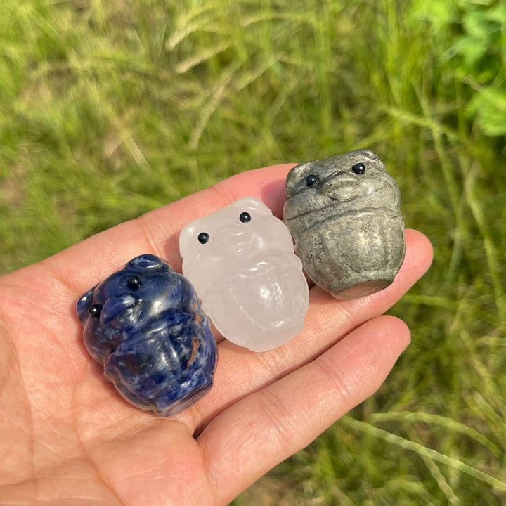 Natural Crystal Basket Pig Carving