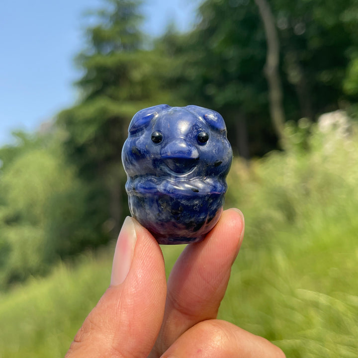Natural Crystal Basket Pig Carving
