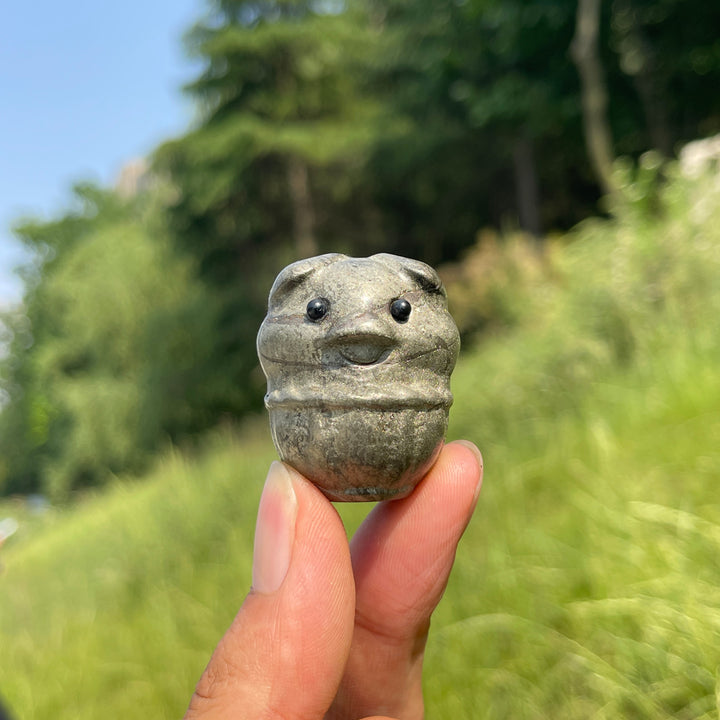 Natural Crystal Basket Pig Carving
