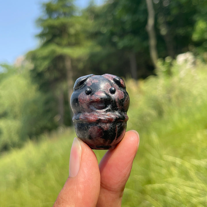 Natural Crystal Basket Pig Carving