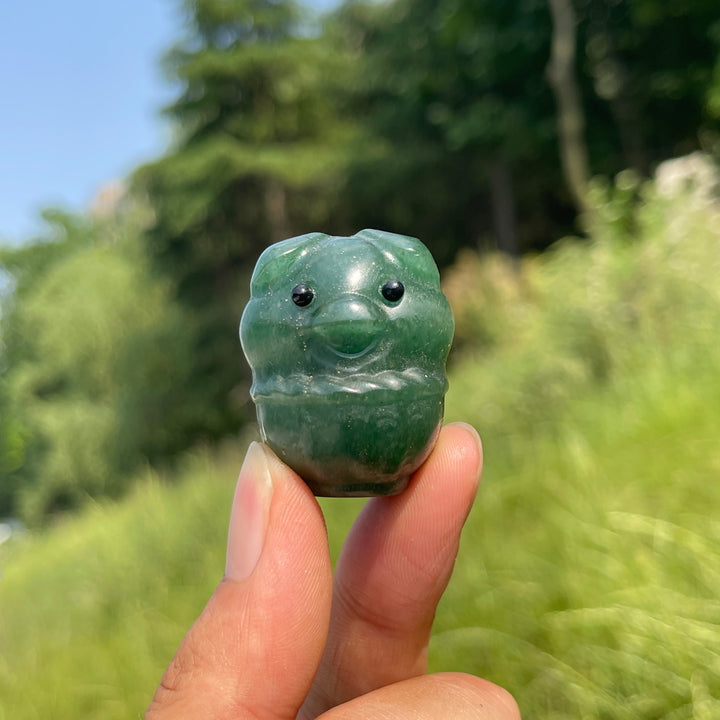 Natural Crystal Basket Pig Carving