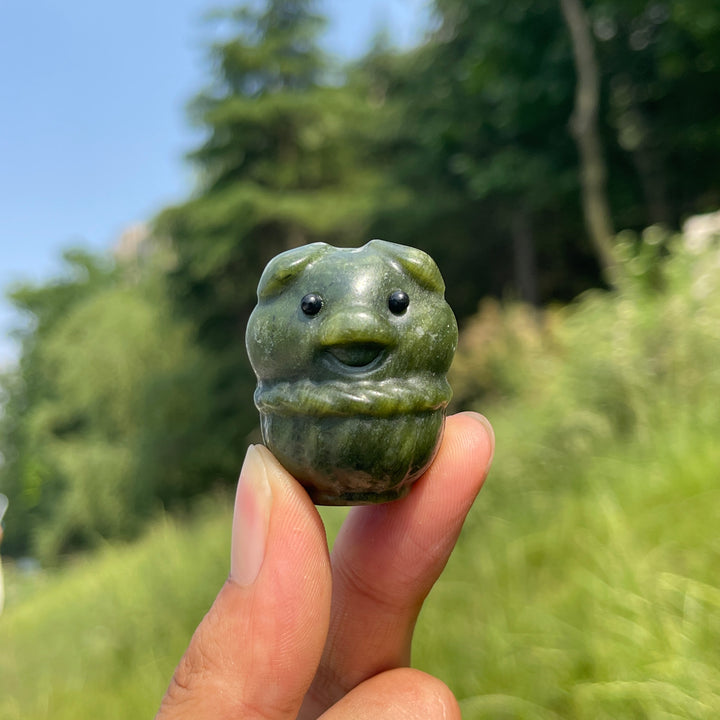 Natural Crystal Basket Pig Carving